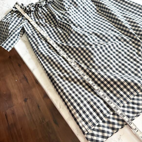 Vineyard Vines Off the Shoulder Gingham Black & White Mini Dress Women's Large - Picture 7 of 11